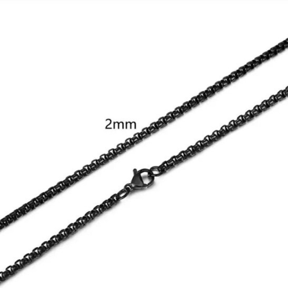 2MM Diameter Mens Box Chain Necklace Men Titanium Chain Necklace - Picture 2 of 3